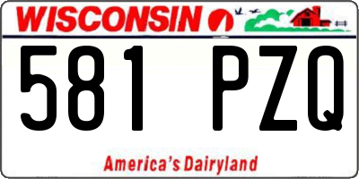 WI license plate 581PZQ