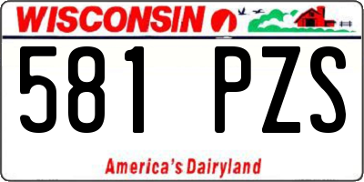 WI license plate 581PZS