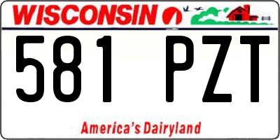 WI license plate 581PZT