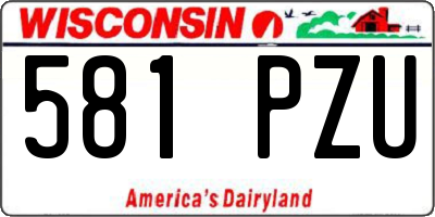 WI license plate 581PZU