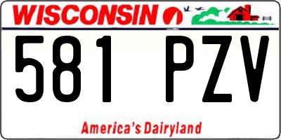 WI license plate 581PZV
