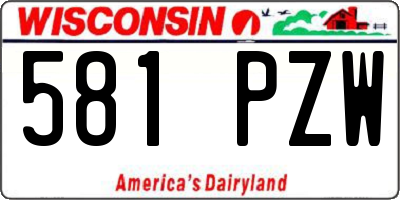 WI license plate 581PZW