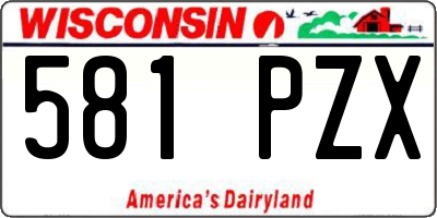 WI license plate 581PZX