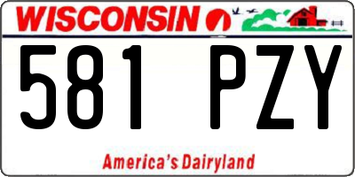 WI license plate 581PZY