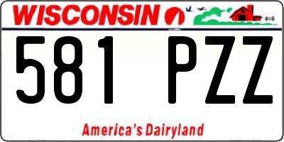 WI license plate 581PZZ