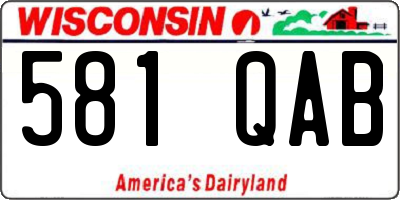 WI license plate 581QAB
