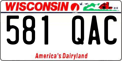 WI license plate 581QAC