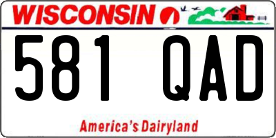 WI license plate 581QAD