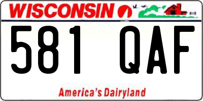 WI license plate 581QAF