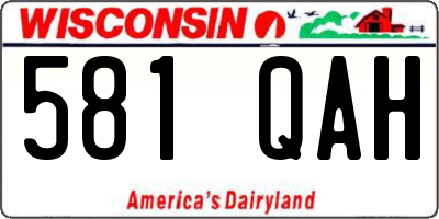 WI license plate 581QAH