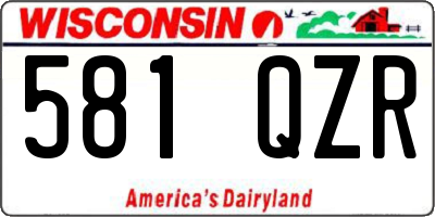 WI license plate 581QZR