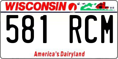 WI license plate 581RCM