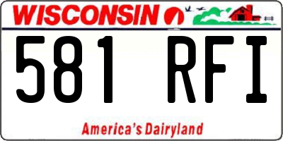 WI license plate 581RFI