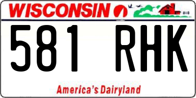 WI license plate 581RHK
