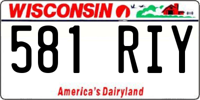 WI license plate 581RIY