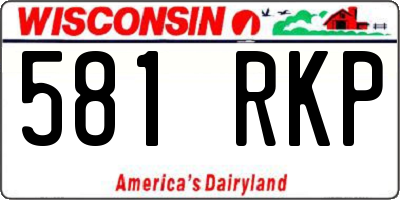 WI license plate 581RKP