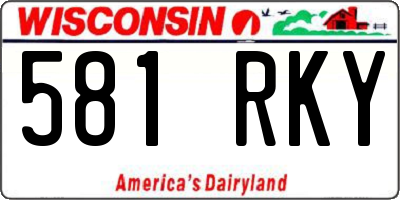 WI license plate 581RKY