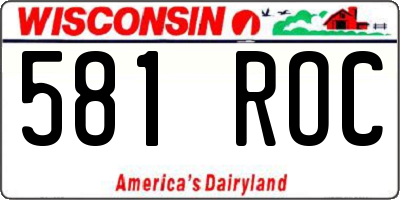 WI license plate 581ROC