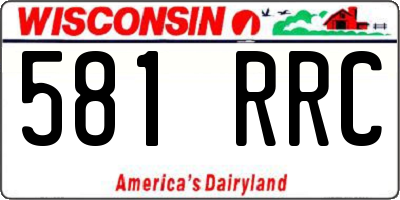 WI license plate 581RRC