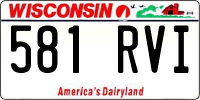 WI license plate 581RVI
