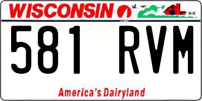 WI license plate 581RVM
