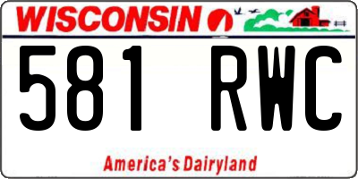 WI license plate 581RWC