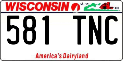 WI license plate 581TNC