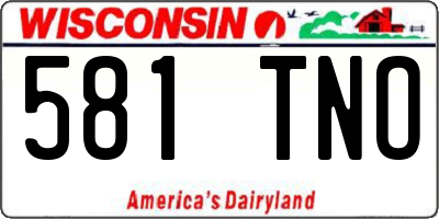 WI license plate 581TNO