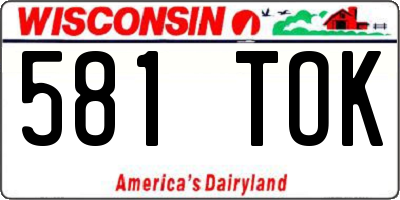 WI license plate 581TOK
