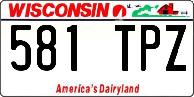 WI license plate 581TPZ