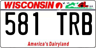 WI license plate 581TRB