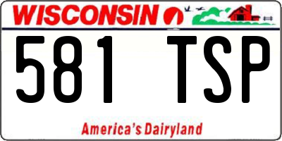 WI license plate 581TSP