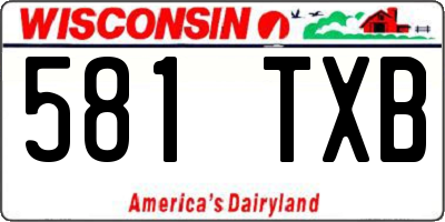 WI license plate 581TXB