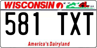WI license plate 581TXT