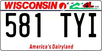 WI license plate 581TYI