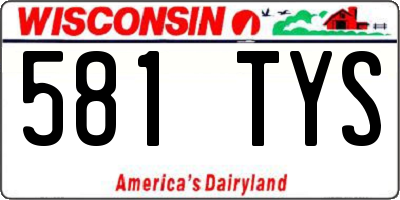 WI license plate 581TYS