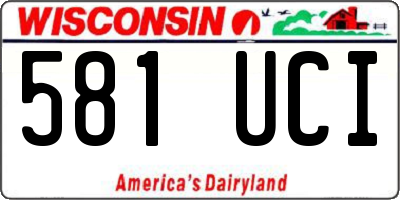 WI license plate 581UCI