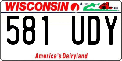 WI license plate 581UDY