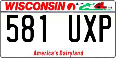 WI license plate 581UXP