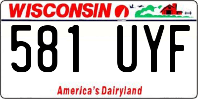 WI license plate 581UYF