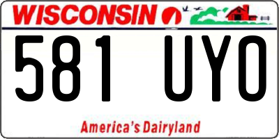 WI license plate 581UYO