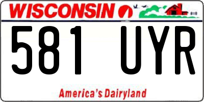 WI license plate 581UYR