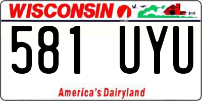 WI license plate 581UYU