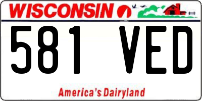 WI license plate 581VED