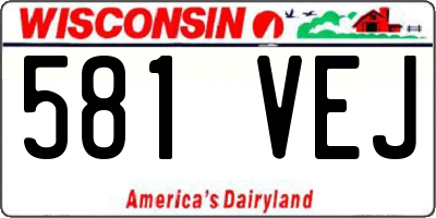 WI license plate 581VEJ
