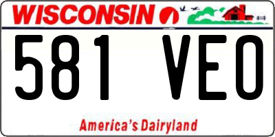 WI license plate 581VEO