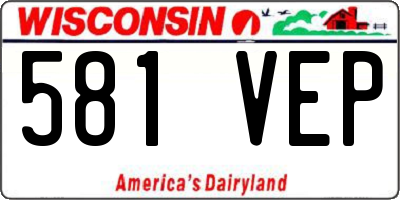 WI license plate 581VEP