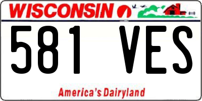 WI license plate 581VES