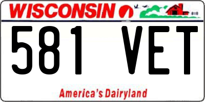 WI license plate 581VET