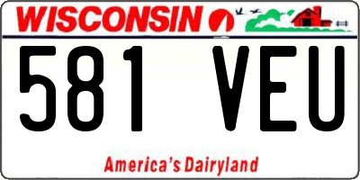 WI license plate 581VEU